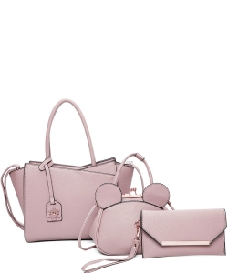 3in1 Fashion Shoulder Bag Crossbody Wallet Set LF21020 PINK
